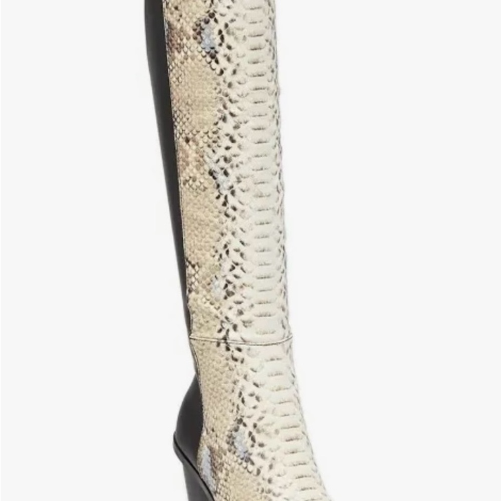 Report Snakeskin Over the Knee Boots - Black and Cream. Like new!  Worn 1 time!